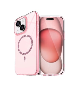 İphone 15 Plus Live Diamond Magsafe Kapak - Pembe