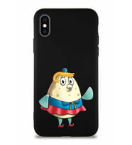 Apple iPhone X Soft Premier Kapak Bayan Puff Tasarımlı Silikon Kılıf - Siyah (Şeffaf)