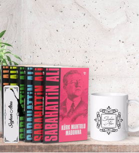 BK Gift Kişiye Özel İsimli Kupa Bardak Kitap Ayracı ve Sabahattin Ali Serisi(6 Kitap) Hediye Seti