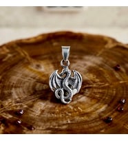Gümüş Ejderha Kolye Ucu Minik 925 Ayar Gümüş Ejder Figürlü Unisex Kolye Ucu