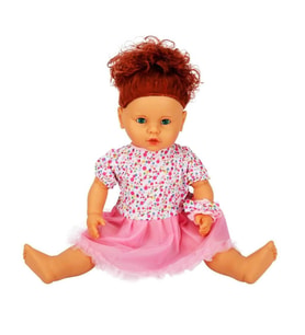 1060011 Lila Sesli Saçlı Et Bebek 60 cm