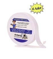 Çift Taraflı Bant Köpük Bant 19mm x 2mt 6 Adet Çerçeve Tablo Halı Yapıştırma Bandı İç Ve Dış Mekan Süper Güçlü Köpük Bant