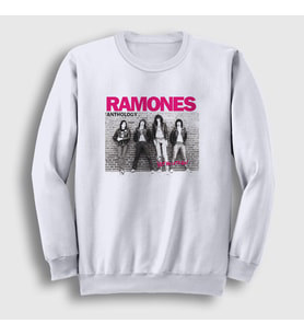 Presmono Unisex Beyaz Anthology Ramones Sweatshirt 169388tt