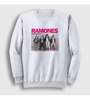 Presmono Unisex Beyaz Anthology Ramones Sweatshirt 169388tt