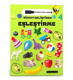 Dikkat Geliştiren EŞLEŞTİRME Yaz Sil Kitabı (Silinebilir Kalem Hediyeli)