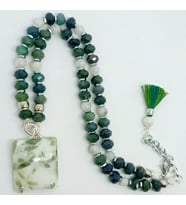 1817 Green(yeşil) Turmalin el yapımı kolye