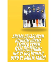 7 Kordonlu Akıllı Saat Siyah Kasa Dokunmatik Ekran Uyku Takibi