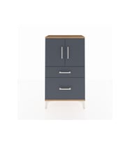 Arges Komodin 2 Raflı 2 Çekmeceli 2 Kapaklı 60x30x106 Çam-Antrasit