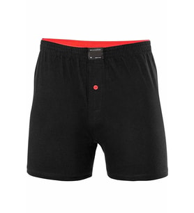 Düğmeli Pamuklu Erkek Penye Boxer Siyah - 1146A