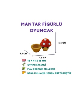 Kırmızı Mantar - 3D Dekoratif Mini Figür