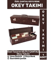 Elit Uzun Ömürlü Aile Ev Arkadaş Kahve Cafe Oyun Takımı KİLİTLİ ÇANTALI KOYU RENK 101 Okey Takımı