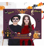 Halloween Parti İsme Özel Fotoğraf Çekilme Çerçeve