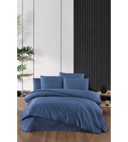 Stripe Saten Line Çift Kişilik Nevresim Takımı  İndigo (Çok Renkli)