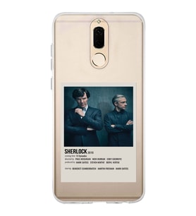 Huawei Mate 10 Lite Uyumlu Sherlock Minimalist Poster Desenli Şeffaf Telefon Kılıfı