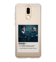 Huawei Mate 10 Lite Uyumlu Sherlock Minimalist Poster Desenli Şeffaf Telefon Kılıfı