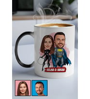 Sevgililere Özel Süper Kahraman  Karikatürlü Sihirli Kupa Bardak