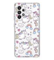 Samsung Galaxy A72 Uyumlu Unicorn Tasarımlı Şeffaf Telefon Kılıfı