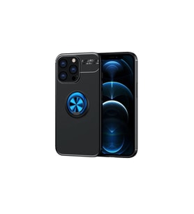 Apple İphone 13 Pro Max Kılıf Range Yüzüklü Silikon - Siyah-mavi
