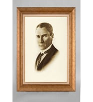 Çerçeveli Paspartulu Atatürk Tablo a92 (Gold)