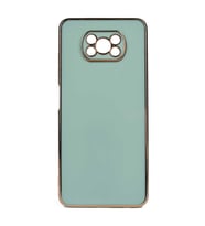Xiaomi Poco X3 Kılıf Kenarları Gold Kamera Korumalı Renkli Pastel Silikon Açık Yeşil BARK (Açık Yeşil)