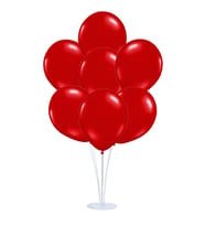 Balon Standlı, 7 Adet - Metalik Kırmızı Balon (STD)