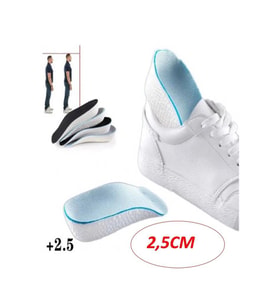 2.5 cm Erkek Gizli Topuk Yükseltici Boy Uzatıcı Ortopedik Tabanlık Köpük Ayakkabı Tabanlığı (Beyaz - Mavi - Gri)