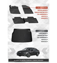 Sahler Hyundai Elantra 2021+ Uyumlu 4.5D Premium Havuzlu Oto Paspas ve Liner Marka 3D Bagaj Havuzu