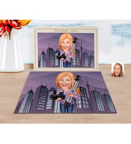 BK Gift Kişiye Özel Kadın Profesyonel Fotoğrafçı Karikatürlü 1000 Parça Profesyonel Puzzle-1