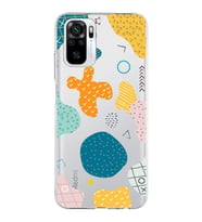 Xiaomi Redmi Note 10s Uyumlu Kapak Geometrik Şekiller Tasarımlı Şeffaf Silikon Kılıf