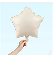 Yıldız Folyo Balon, 45cm - Krem