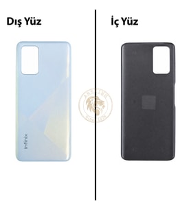 Infinix Note 8 Açık Mavi Uyumlu Arka Kapak Arka Cam Batarya Pil Kapağı Lazer Kesim Back Cover