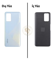 Infinix Note 8 Açık Mavi Uyumlu Arka Kapak Arka Cam Batarya Pil Kapağı Lazer Kesim Back Cover