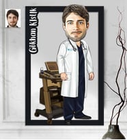 Kişiye Özel 3D  Ahşap Tablo Doktor Erkek 30x40 -9