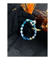 "denizden Gelen Huzur: Mavi Akik Ve Akuamarin Doğal Taş Bileklik  Sertifikalı > Handcrafted