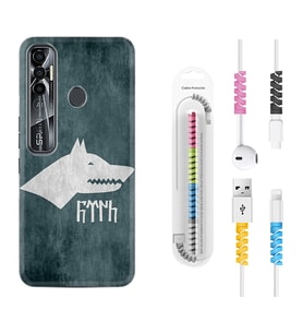 Tecno Spark 6 6 Go 8C 8 Pro 7 7 Pro Kılıf Kablo Koruma Spiral Silikon Göktürk 2 1411