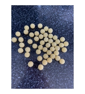 DELİKLİ İNCİ BONCUK  SARI RENK 1 PAKET 50 ADET 1 CM 