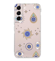 PrintiFy Samsung Galaxy S22 ile Uyumlu 1mm Slim Fit Nazar Boncuğu 5 Baskılı Şeffaf  Kılıf