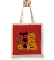 Black Cat Happy Halloween 2021 Bez Çanta Uzun Saplı