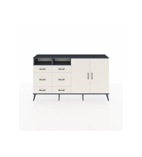 Arges Konsol 4 Raflı 6 Çekmeceli 2 Kapaklı 176x30x99 Antrasit-Aytaşı