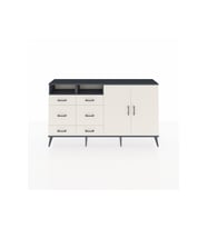 Arges Konsol 4 Raflı 6 Çekmeceli 2 Kapaklı 176x30x99 Antrasit-Aytaşı