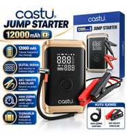 CS70 Plus 12000mAh Akü Takviye Cihazı 4ü 1 Arada Jump Starter Kompresör Powerbank 150 PSI