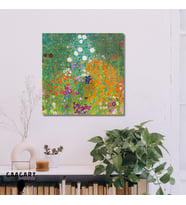 Kare Kanvas Tablo Ünlü Eserler Gustav Klimt-Cottage Garden (1905-1907)