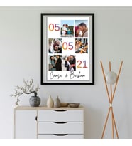 Sevgiliye Hediye Kişiye Özel İsim Yazılı Yapışkanlı Çerçeve Tablo 20x30 - Fotoğraf Kolajlı Duvar Dekoru