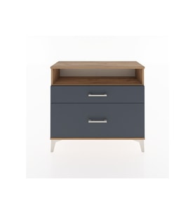 Arges Şifonyer Tek Raflı 2 Çekmeceli 88x30x80 Çam-Antrasit