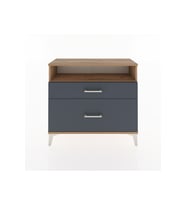 Arges Şifonyer Tek Raflı 2 Çekmeceli 88x30x80 Çam-Antrasit