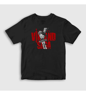 Presmono Unisex Çocuk Siyah Logo Anime Vinland Saga T-Shirt 470271tt