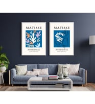 Mavinin Büyüsü Matisse  Duvar Tablosu Çerçeveli 2'li Set Beyaz Renk 35 x 50 Boyut/Ebat (Çok Renkli)