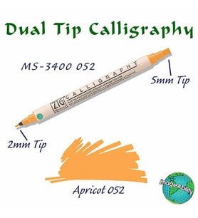 Zig Calligraphy Çift Uçlu Kaligrafi Kalemi 2 mm + 5 mm 052 Apricot 