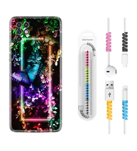 INFINIX Note 11 Pro Note 10 Hot 9 Play Kılıf Kablo Koruma Spiral Silikon Butterfly Neon 1684