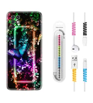 INFINIX Note 11 Pro Note 10 Hot 9 Play Kılıf Kablo Koruma Spiral Silikon Butterfly Neon 1684